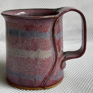 Bay Pottery Mug Broadway VA Coffee Tea Purple Glaze 4" Tall Holds 12 ozs Nick